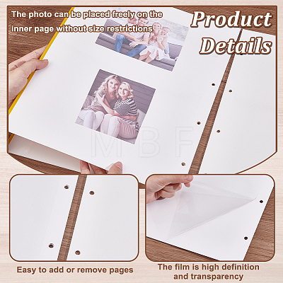 PVC Self-adhesive Photo Album Refill Pages for 4 Ring Loose-Leaf Album AJEW-WH0002-88-1