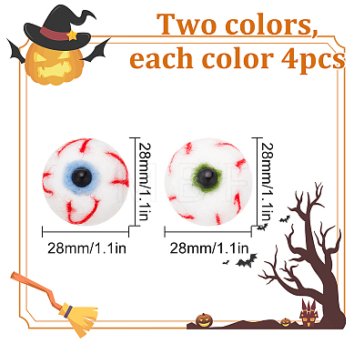 8Pcs 2 Colors Wool Felt Craft Bloodshot Eyeballs FIND-BC0004-34-1