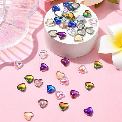 Heart Flat Back K9 Glass Rhinestone Cabochons MRMJ-YW0001-063B-1