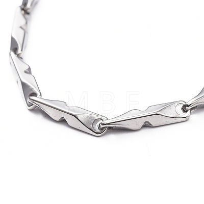 Unisex 304 Stainless Steel Bar Link Chain Bracelets BJEW-L637-41B-P-1