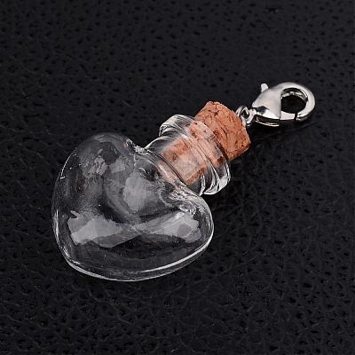 Mixed Shapes Glass Wishing Bottle Pendants HJEW-JM00186-1