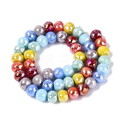Electroplate Opaque Glass Beads Strands EGLA-N022-17A-B01-1