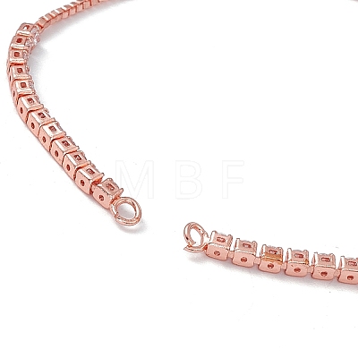 Brass Rhinestone Tennis Slider Bracelet Makings KK-E068-VD015-3-1
