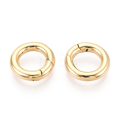 Brass Spring Gate Rings KK-T078-20G-02-1