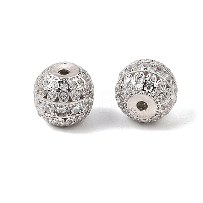925 Sterling Silver Micro Pave Clear Cubic Zirconia Beads SE-CBAF1B2-07P-1
