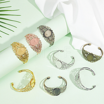 10Pcs 5 Colors Retro Iron Cuff Bangle Making MAK-ME0001-16-1