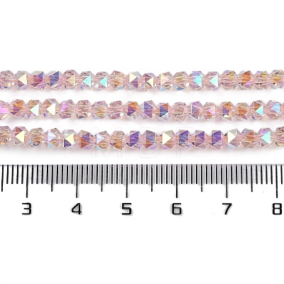 Electroplate Glass Beads Strands GLAA-Q105-02C-1