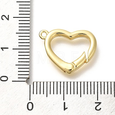 Rack Plating Heart Brass Spring Gate Rings KK-Z086-53G-03-1