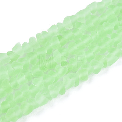 Frosted Transparent Glass Beads Strands GLAA-N016-4mm-07-1