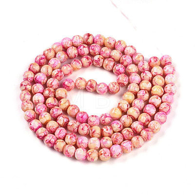 Baking Paint Glass Beads Strands DGLA-N003-8mm-A01-1