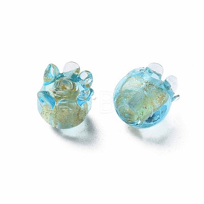 Handmade Gold Foil Lampwork Beads X-FOIL-T004-04B-1