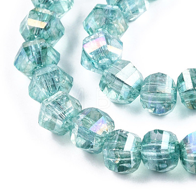 Transparent Electroplate Glass Beads Strands EGLA-N006-078C-1