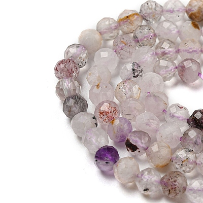 Natural Purple Rutilated Quartz Beads Strands G-A097-A09-05-1