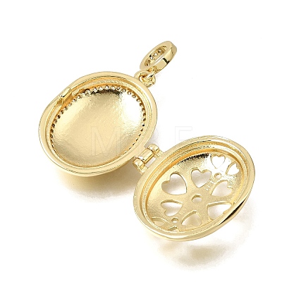 Brass Micro Pave Clear Cubic Zirconia Diffuser Locket Pendants KK-A303-28D-G-1