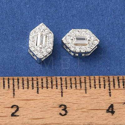 Brass Micro Pave Clear Cubic Zirconia Beads KK-G503-17S-1