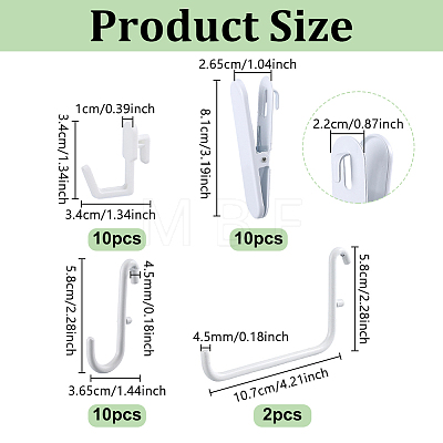 32Pcs 4 Styles Plastic & Steel Pegboard Hooks Sets FIND-NB0007-32-1