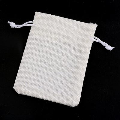 Polyester Imitation Burlap Packing Pouches Drawstring Bags ABAG-R005-17x23-21-1