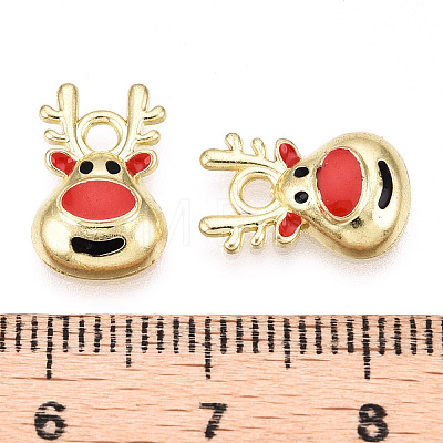 Golden Plated Alloy Enamel Charms X-ENAM-D040-E01-G-1