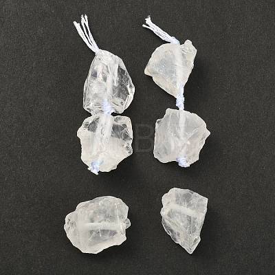 3Pcs Natural Quartz Crystal Beads G-FS0001-50-1