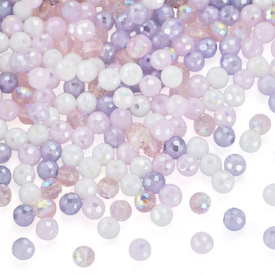 200Pcs 4 Colors Electroplate Glass Beads EGLA-TA0013-64-1