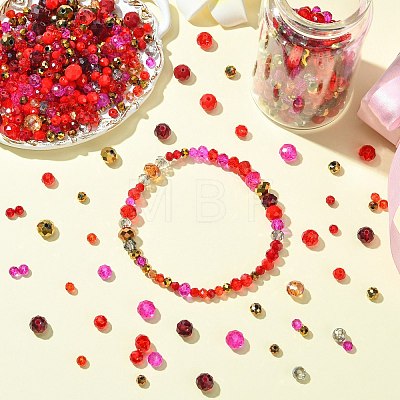 1000Pcs 3 Styles Glass Rondelle Beads GLAA-CJC0009-09B-1