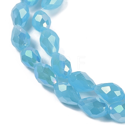 Opaque Solid Color Electroplate Glass Beads Strands EGLA-N013-J6mm-B05-1