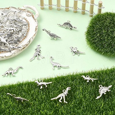 60Pcs 6 Styles Tibetan Style Alloy Pendants FIND-YW0011-71-1