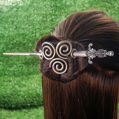 Antique Silver Viking Hair Sticks Hair Pin PW-WG2F806-06-1