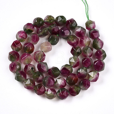 Dyed Natural White Jade Beads Strands G-T139-8mm-45E-1