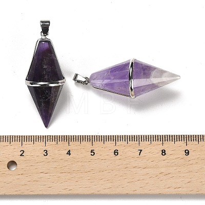 Natural Amethyst Pointed Pendants G-F763-04P-05-1