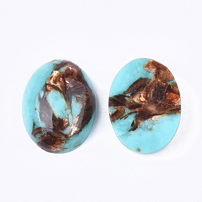 Assembled Synthetic Imperial Jasper and Bronzite  Cabochons G-S329-080E-1