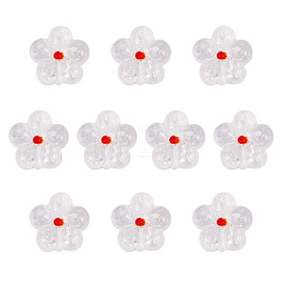 10Pcs Transparent Handmade Bumpy Lampwork Beads LAMP-TADJ0001-48F-1