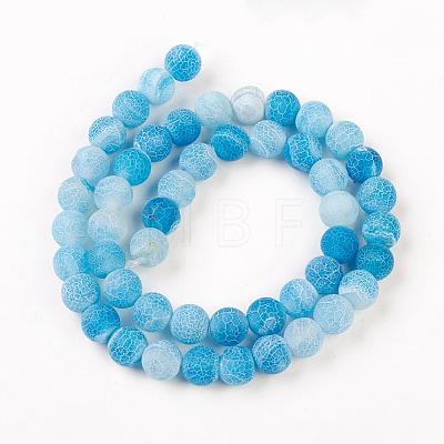 Natural Weathered Agate Beads Strands G-G589-8mm-14-1