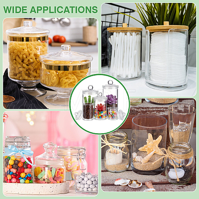 Column Glass Storage Jar with Lid AJEW-WA0004-78-1