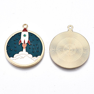 Eco-Friendly Alloy Enamel Pendants X-ENAM-Q437-016-NR-1