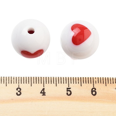 Opaque Printed Acrylic Beads OACR-G038-05A-1