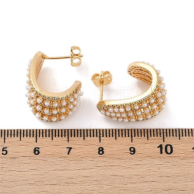 Brass Stud Earrings KK-U058-68G-1