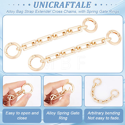 Unicraftale 2Pcs Alloy Bag Strap Extender Cross Chains PURS-UN0001-02G-1