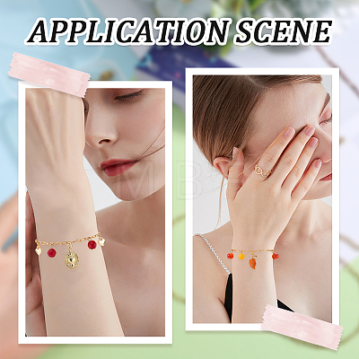 12Pcs 304 Stainless Steel Paperclip Chain Bracelets Set for Women BJEW-SC0001-21-1