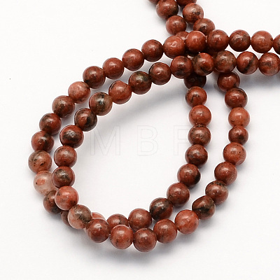 Natural Sesame Jasper/Kiwi Jasper Round Beads Strands G-S169-1