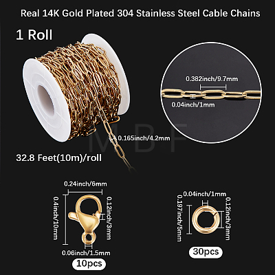DIY 304 Stainless Steel Paperclip Chains Necklace/Bracelets Making Kits DIY-BBC0002-49-1