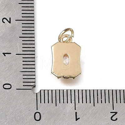 Brass Micro Pave Clear Cubic Zirconia Charms KK-D110-05G-1