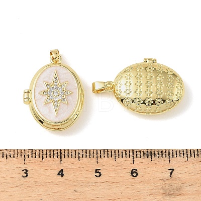 Brass Micro Pave Cubic Zirconia Locket Pendants KK-A290-09G-1