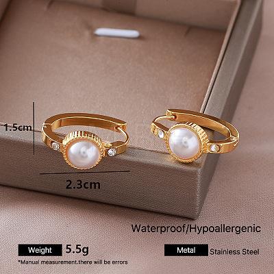 304 Stainless Steel Cubic Zirconia Hoop Earrings for Women XC7815-4-1