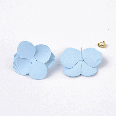 Spray Painted Iron Stud Earring Settings X-IFIN-N004-01D-1