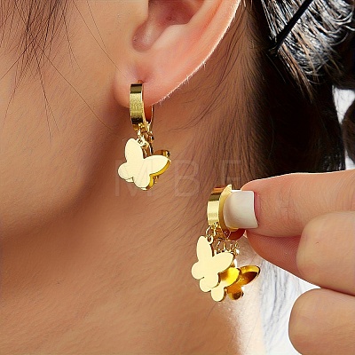 201 Stainless Steel Hoop Earrings TX4252-1