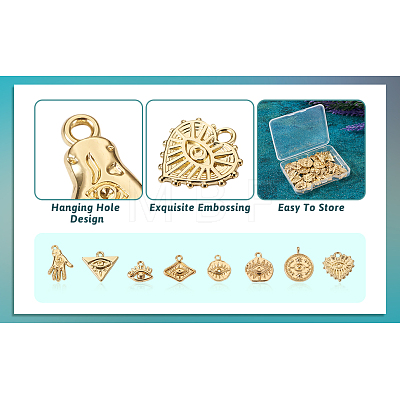  32Pcs 8 Style Alloy Pendants FIND-TA0002-10-1