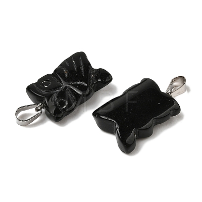 Natural Obsidian Pendants G-B127-09P-04-1