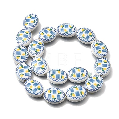 Hand Painted Oval Porcelain Beads PR-CBA03B0-01A-1