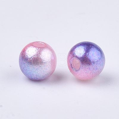 Rainbow ABS Plastic Imitation Pearl Beads OACR-Q174-12mm-13-1